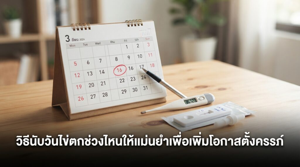 ไข่ตกช่วงไหน เป็นคำถามสำคัญของคนอยากมีลูก เรียนรู้วิธีนับวันตกไข่ การสังเกตร่างกาย และตัวช่วยที่แม่นยำ แม้ประจำเดือนมาไม่ปกติ