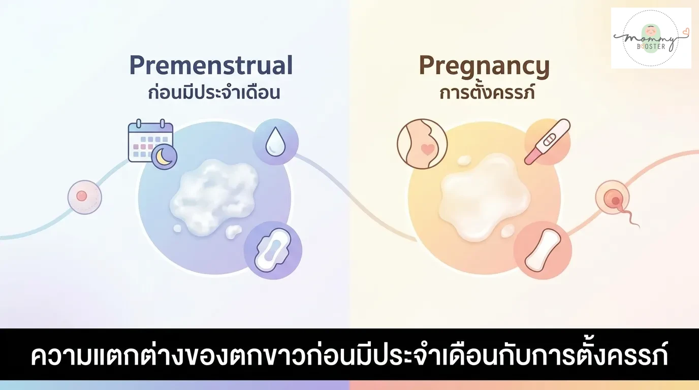 ความแตกต่างระหว่างตกขาวก่อนประจำเดือนและตกขาวคนท้อง