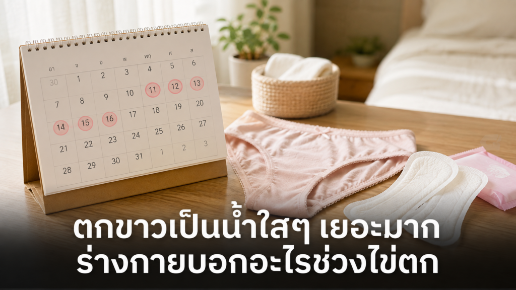 อุปกรณ์สังเกตตกขาวเป็นน้ำใสๆ เยอะมากตามรอบเดือน