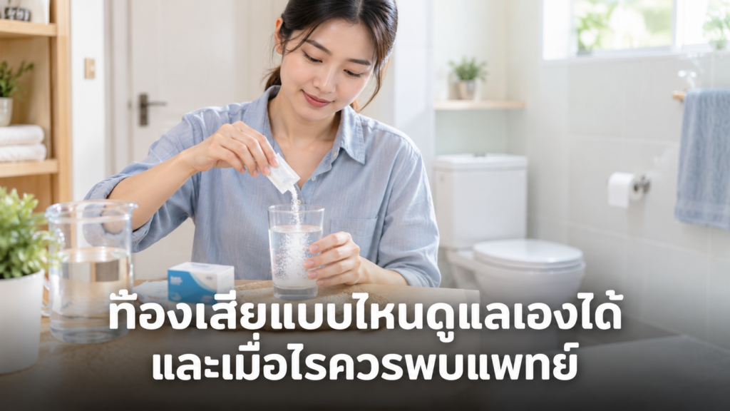 การผสมเกลือแร่ ORS เพื่อดูแลอาการท้องเสียที่บ้าน