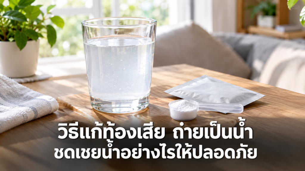 วิธีแก้ท้องเสีย ถ่ายเป็นน้ำด้วยน้ำเกลือแร่
