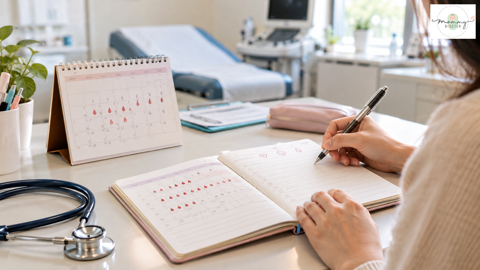 สมุดบันทึกอาการประจำเดือนเตรียมสำหรับปรึกษาแพทย์