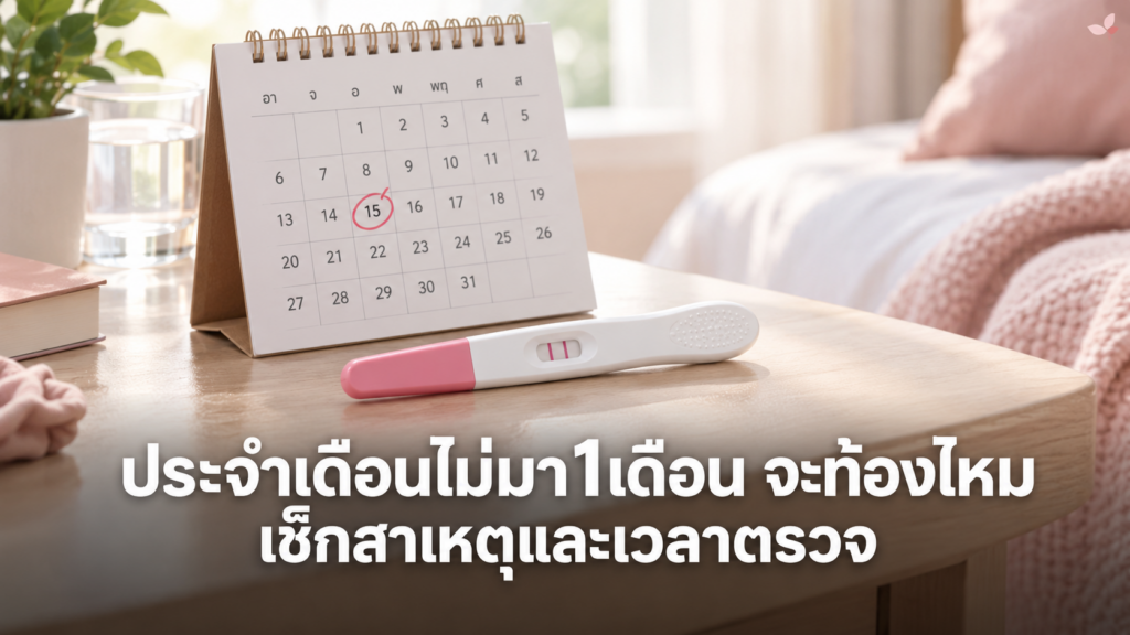 ชุดตรวจครรภ์กับปฏิทินเมื่อประจําเดือนไม่มา1เดือน